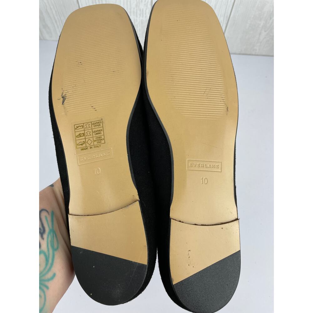 Everlane Italian Leather Day Loafer in BLACK SUEDE Sz10 Slip-on Flat - Picture 6 of 9